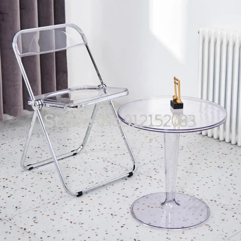 Ins скандинавский сетчатый красный прозрачный стул акриловый обеденный бытовой