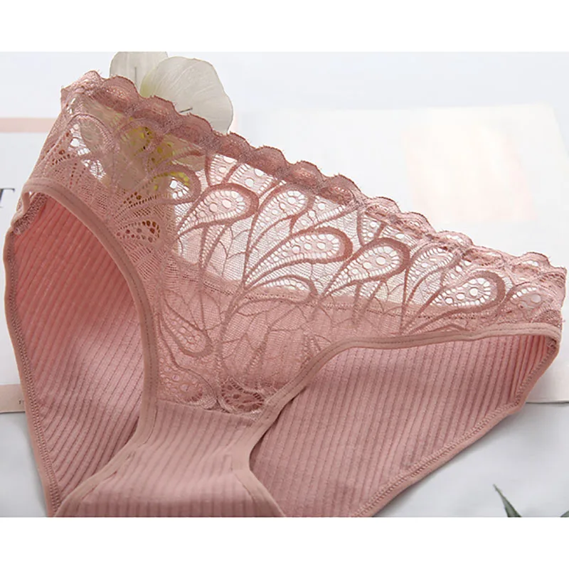 

3PCS New Cotton Panties Women Comfortable Underwears Sexy Low-Rise Underpants Female Lace Lingerie Briefs Skin-friendly