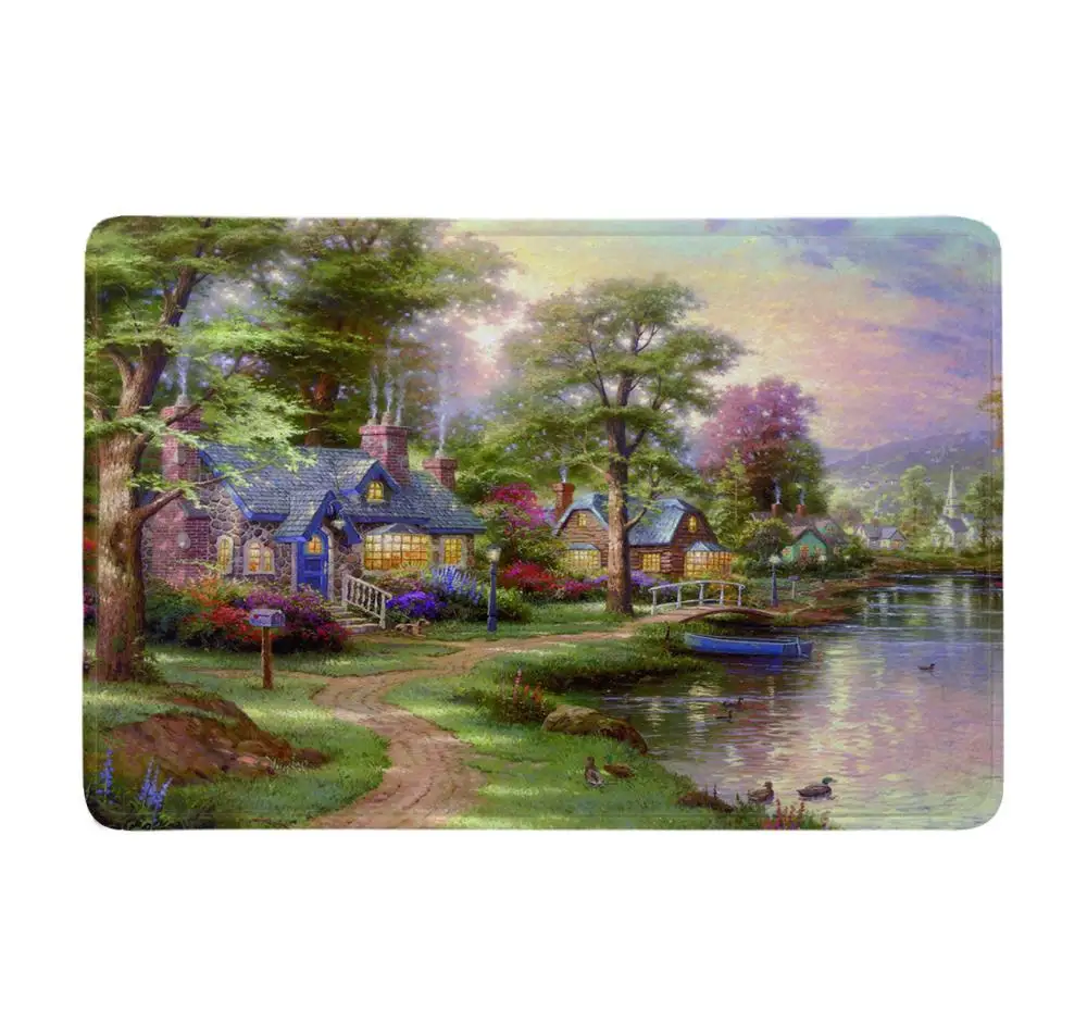 

Spring Retro Country Scene Door Mat Rustic Farmhouse Indoor Doormat Non Slip Door Floor Mats Carpet Rugs Decor Porch Home Decor