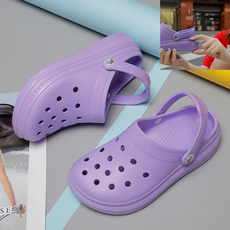 Женские сандалии на каблуках размер 35 47 женские резиновые сабо с дырками 2020