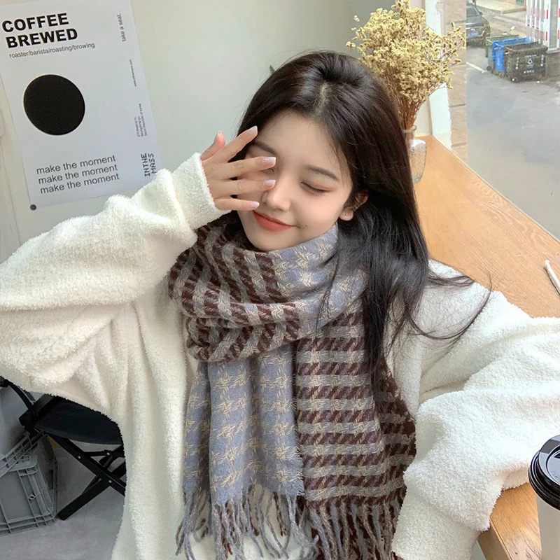 Женская универсальная шаль на осень и зиму нагрудник шарф женский кашемировый