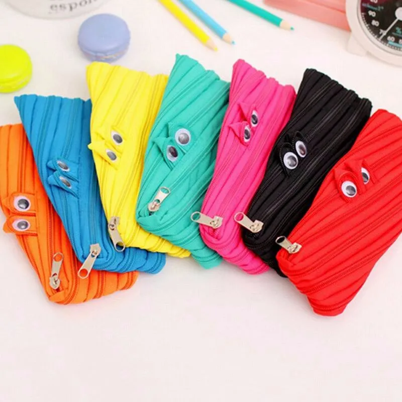 

Kawaii Makeup Kids Gift Pencil Cases Storage Penalty Zipper Eyes Bags Nylon Monster Cosmetic Cases Pouch