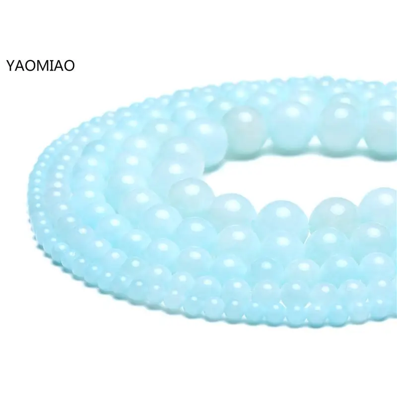 

Natural Blue Persian Jade Round Stone Beads For Jewelry Making 15'' Strand DIY Bracelet 6/8/10/12 mm Sapphire Spacer Beads