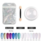 Зеркальный блеск для ногтей, лазерная голографическая белая пудра, блеск для ногтей, украшения для маникюра