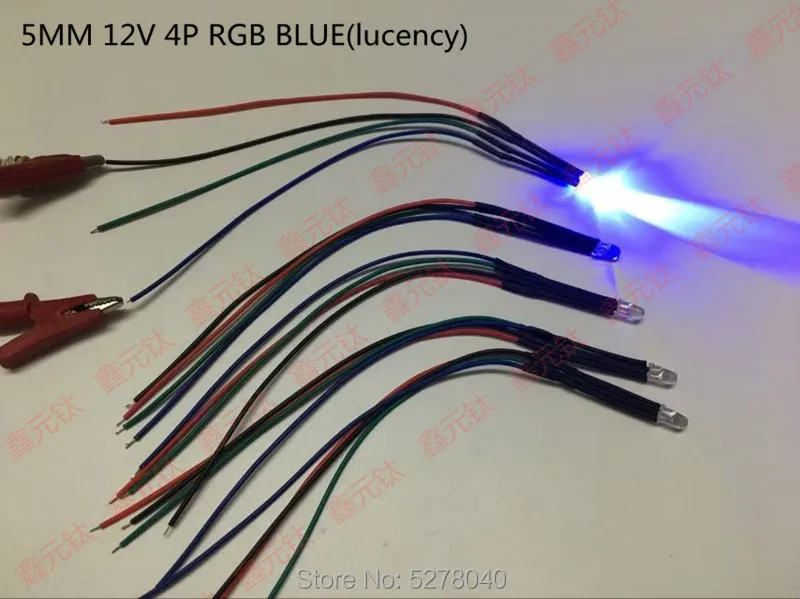 12 В RGB 4pin 4,8 мм/5 мм/10 мм светодиодный светильник lucency/vaporipic высокий светильник четыре линии анод/катод полноцветные лампы бусины 50 шт./лот от AliExpress WW