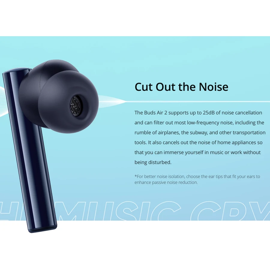 Беспроводные наушники realme buds air 2 ANC влагозащита IPX5 полное воспроизведение за 25