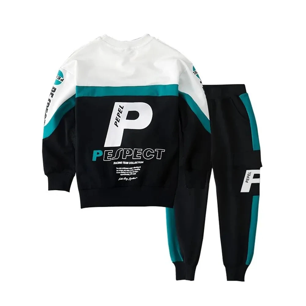 

Spring & Autumn Cotton Blend Boy Sets New 2021 Korean Version Sportswear Printing Movement Two-Piece Casual Children's Clothing
