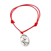 hot 5pcsadjustable bracelets red waxes rope alloy our lady of perpetual help with saint gerard medal charm bracelets b 39