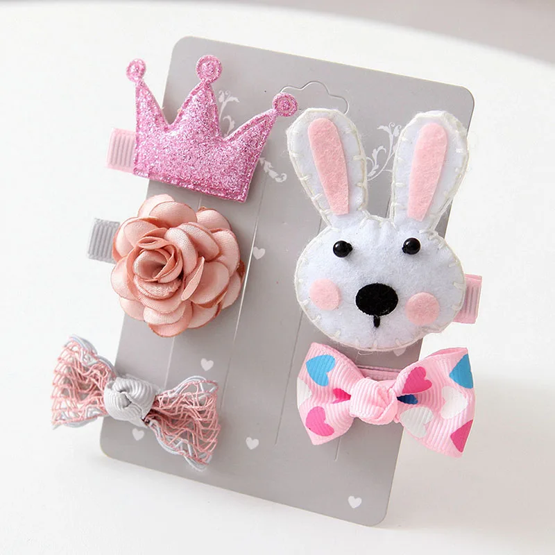 Korean Fashion Animals Fruit Cartoon Hair Clips for Girls Kids Hairpins Fish Rabbit Panda Rainbow Bow Wholesale Accessories | Детская