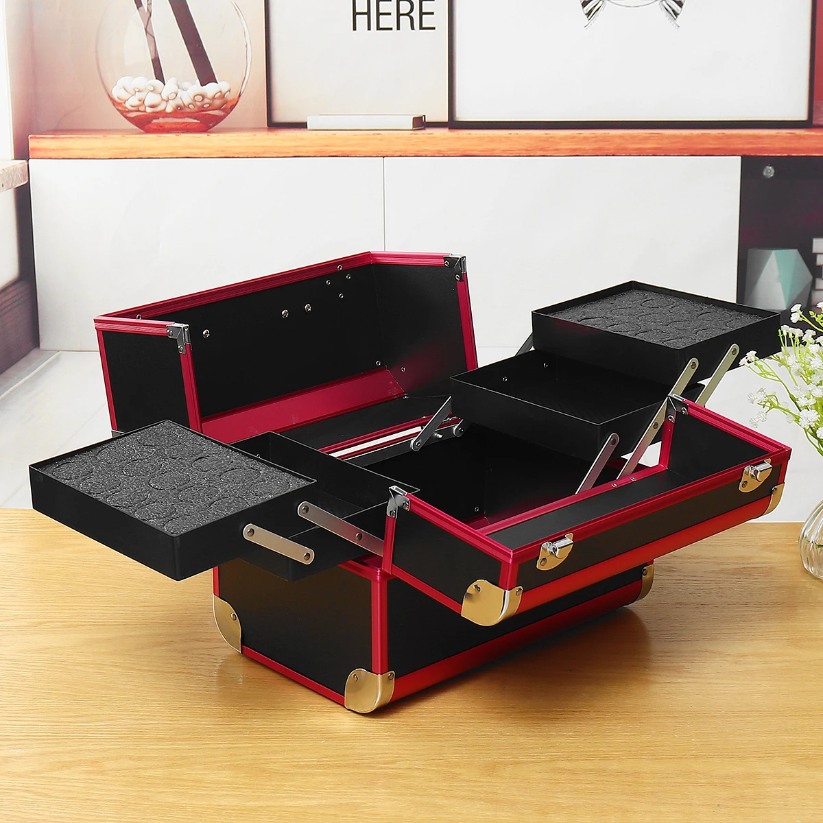 

Portable Professional Cosmetic Bag Suitcases For Cosmetics Large Capacity Women Travel Makeup Bags Box Manicure Cosmetology Case