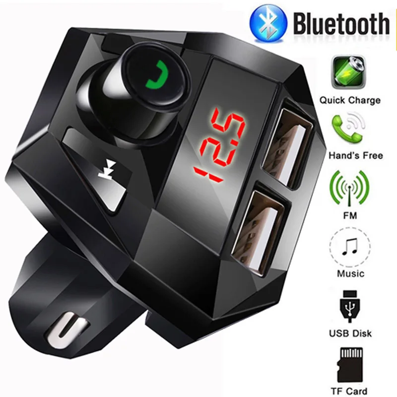 

Автомобильный Fm-передатчик Bluetooth 5,0, mp3-плеер, Fm-передатчик, поддержка TF/U, быстрый двойной приемник, 3,1 А, аудио, USB, беспроводной диск