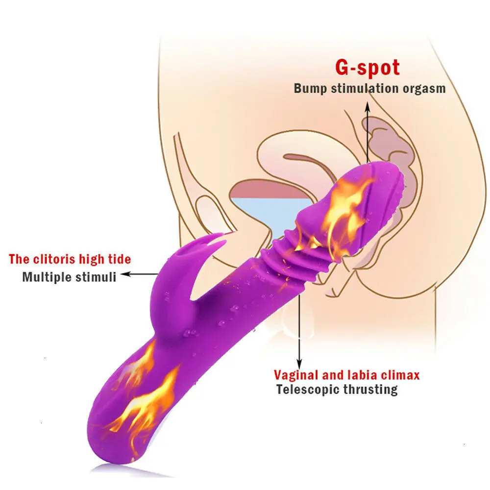 Фаллоимитатор с нагревом и вибрацией водонепроницаемый Стимулятор клитора G Spotter
