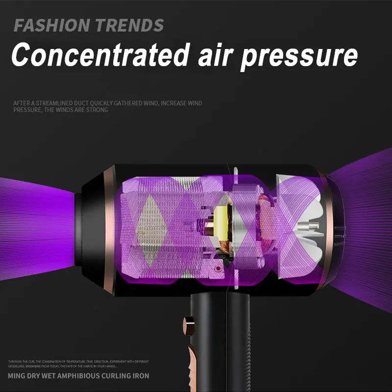 

New 2000W Professional Hair Dryer 2 in 1 Hot Air Brush Hair Dryers Negative Ionic Hair Blow Dryer Strong Wind Hot Dryer