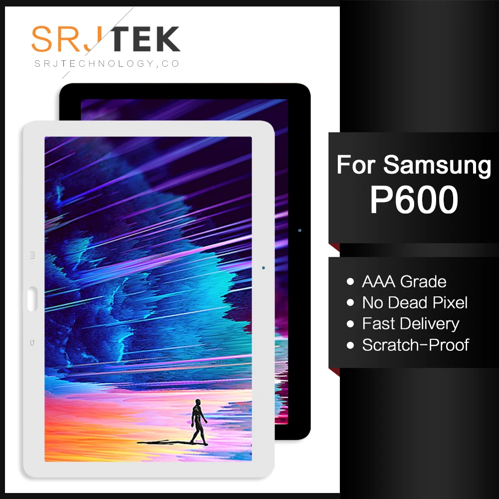 

Srjtek 10.1" For Samsung Galaxy Note 10.1 SM-P600 P605 P600 LCD Display+Touch Screen Digitizer Sensor Full Assembly With Frame