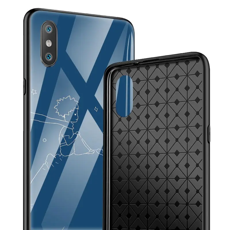 

Simple Lines Little Prince Glass Case For Apple iPhone 12 11 Pro Max X XS XR 8 7 Plus 6 6S SE 2020 Tempered Tampa Phone Coque