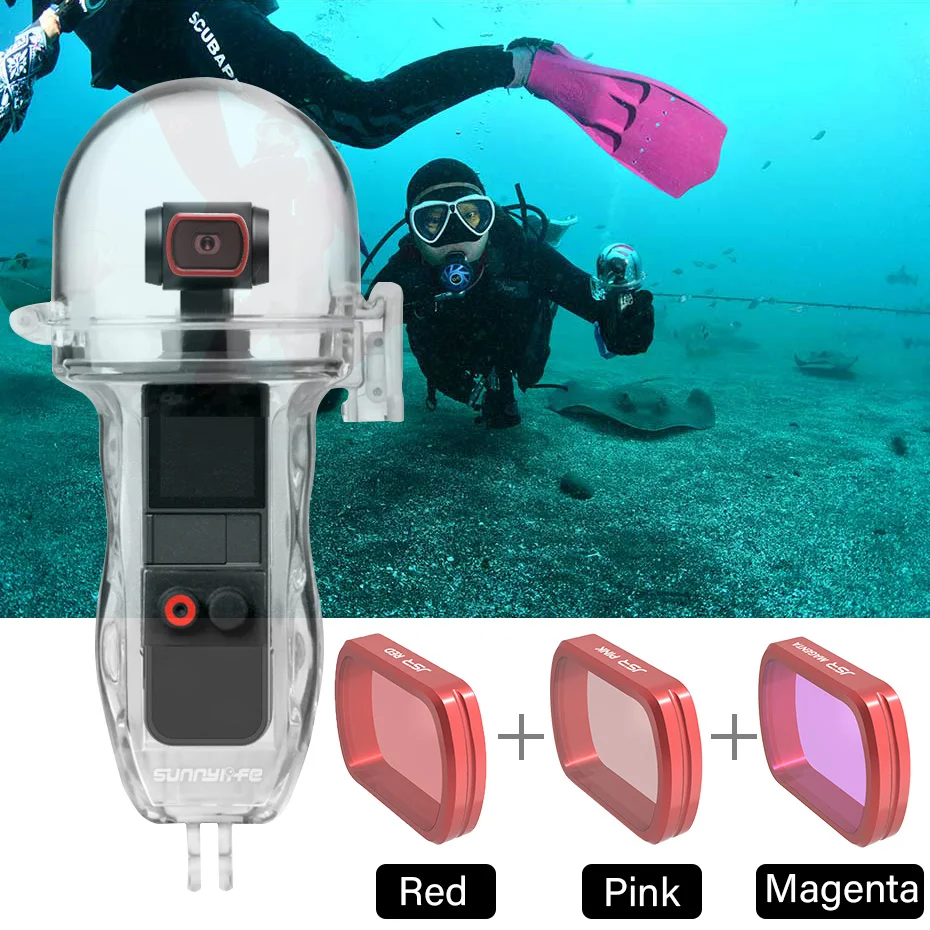 

Водонепроницаемый чехол для DJI Osmo Карманный защитный чехол для корпуса камеры + набор цветных фильтров для дайвинга для Osmo Карманный ручной ...