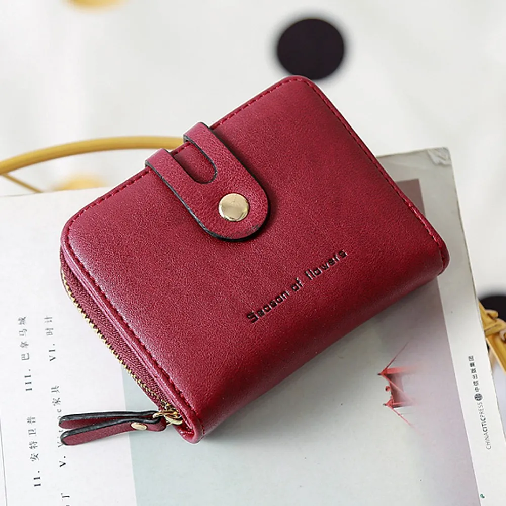 Популярный женский винтажный маленький кошелек на молнии с карманом для монет