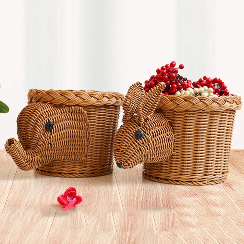 Rattan Woven Braided Rustic Primitive Style Country Home Decor Fruits Storage |