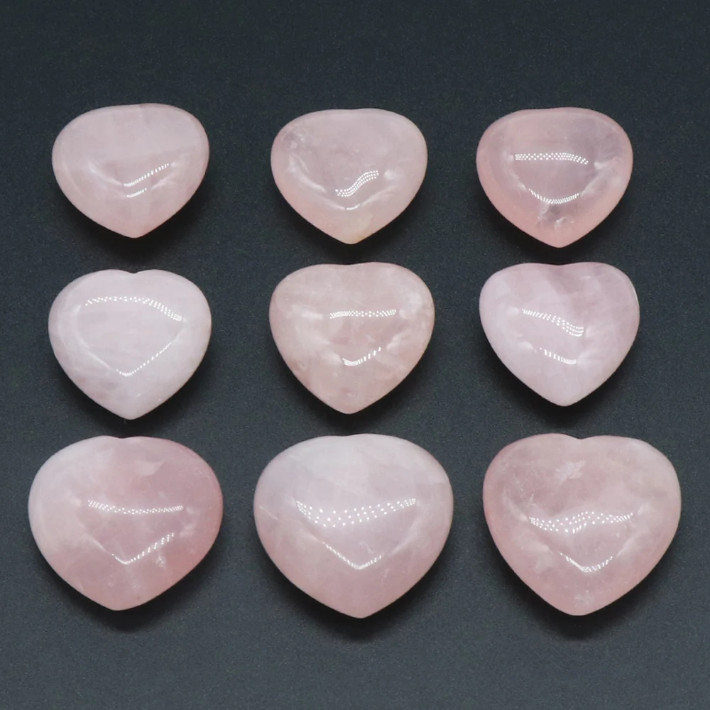 

Fashionable Heart-Shaped Ornaments Natural Stone Rose Quartz Bead Jewelry for Decorate Bars Hotels Coffee Shops Supermarkets Etc