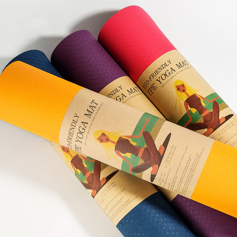 Два цвета ТПЭ расширение и утолщение окружающей среды фитнес Коврик для