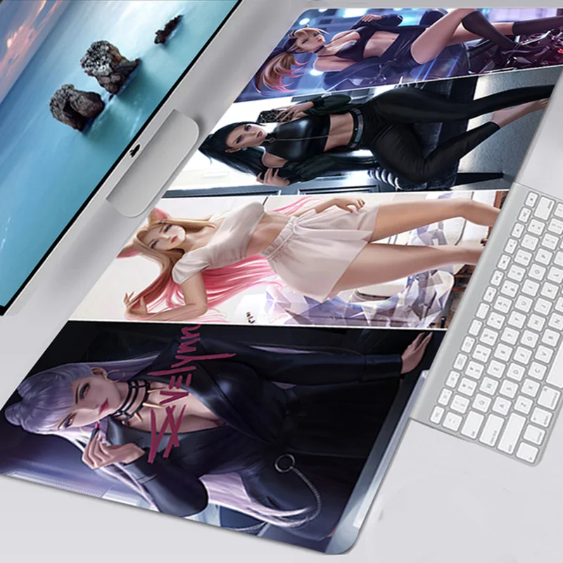 

Large Mousepad LOL KDA Anime Sexy Girl Gaming Accessories Mouse Mat XXL Mouse Pad Gamer Mausepad Deskmat Tappetino Mouse 80X30mm