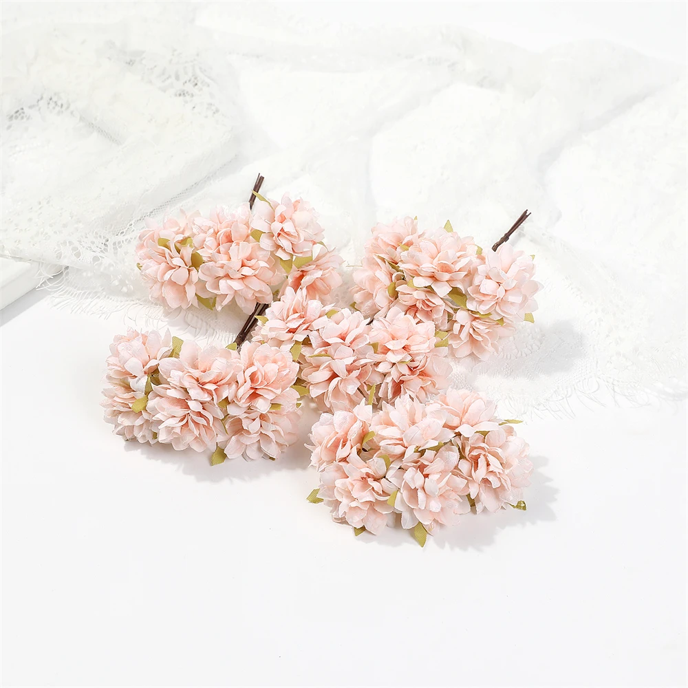 

Искусственные розы 6 шт., шелк, HUAYUXIANG