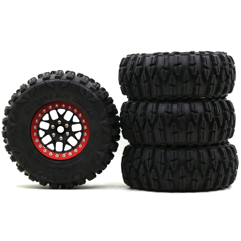 

4Pcs Metal 2.2 Beadlock Wheel Rim Tires Set for 1/10 RC Crawler Car Axial SCX10 RR10 Wraith 90048 YETI Traxxas TRX-4