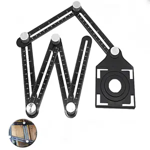 FINDAMAZE Регулируемый локатор отверстия для керамической плитки 6 складных многоугольных линейки сверла направляющие отверстия локатор COD