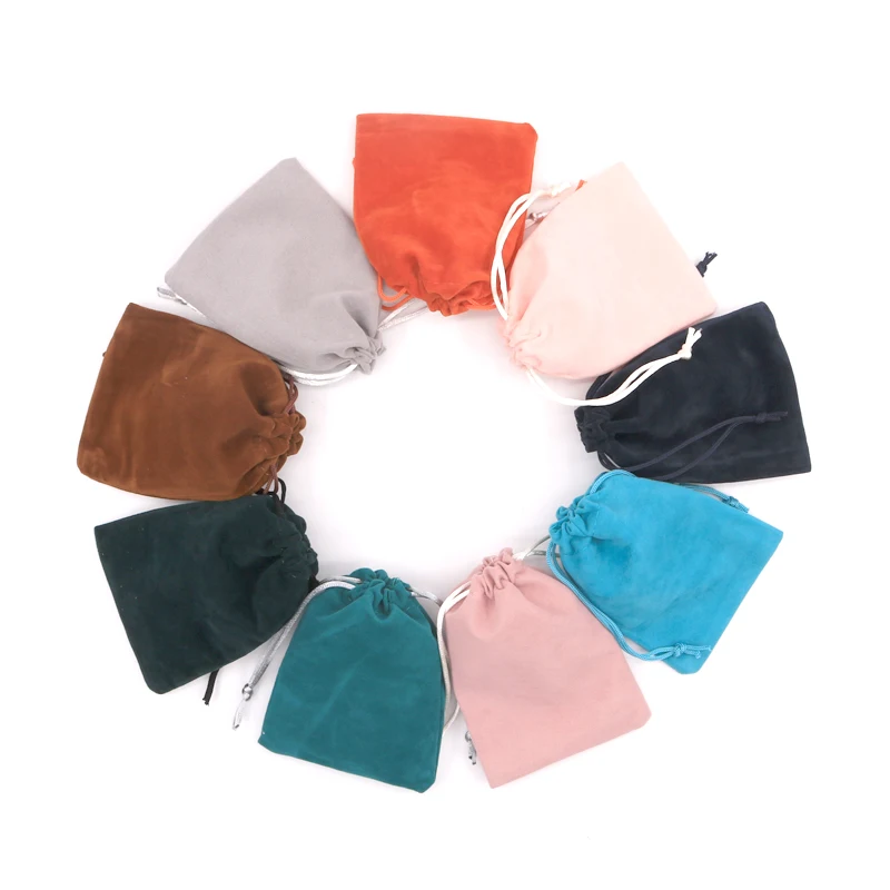 

Small Velvet Bags 7x9 9x12cm Candy Jewelry Gifts Packaging Bags Flocking Cloth Storage Bags Velvet Drawstring Gift Bag