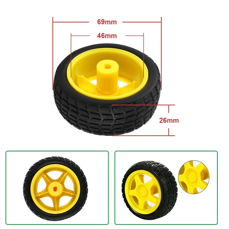 DC 3V 6V мотор с зубчатой передачей TT + комплект колес для Arduino DIY умный автомобиль