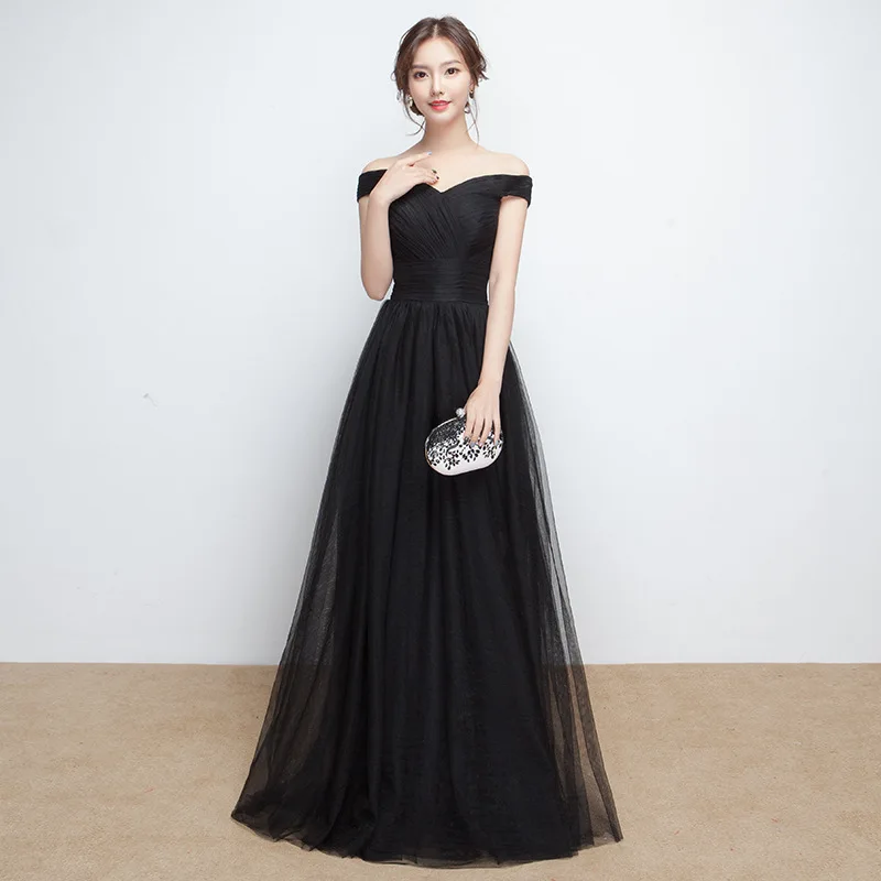 

Elegant Slash Neck Bride Wedding Dress Fairy A-line Evening Dress Temperament Banquet Dress Noble A-line Prom Gown Mesh Dress