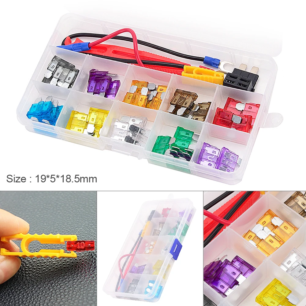 

40pcs/set Colorful Medium Blade Fuse Assortment Take Electrical Appliances Set with Plastic Box for Cars Vehicle Automobile