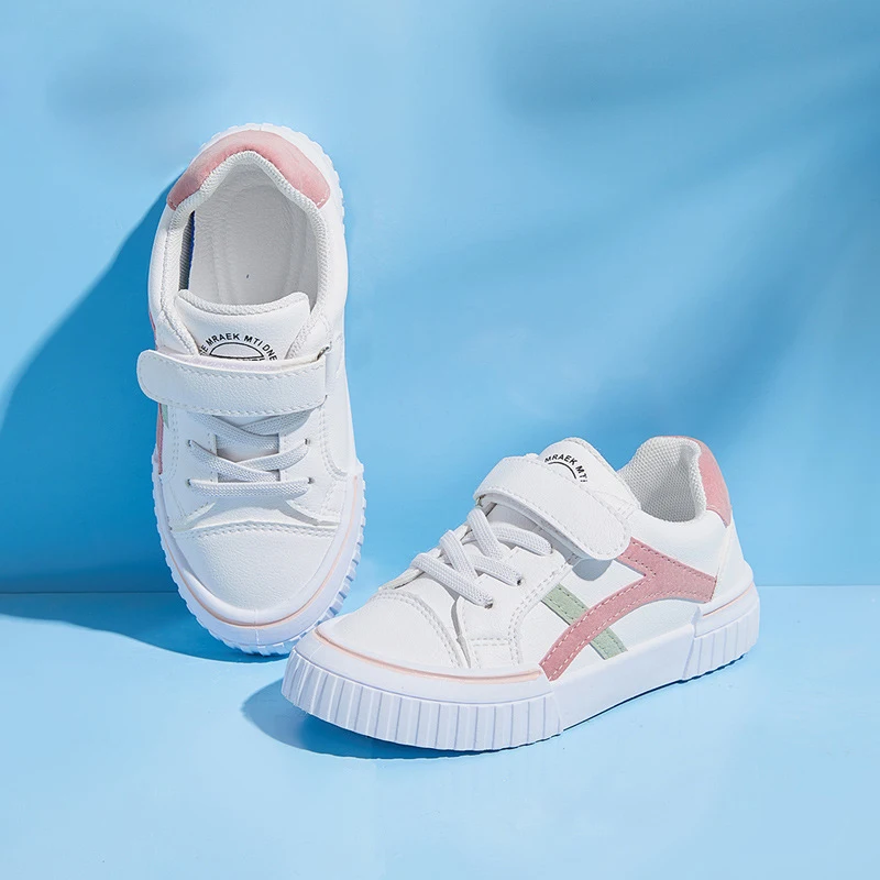 

2021 Spring Causal Girls White Shoes Sneakers Flats Comfortable Children Trainers Winter New Korean Boys Sneakers Plus Cashmere
