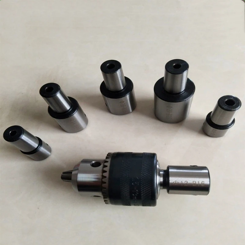 

1set B10 B12 B16 light duty drill chuck +inner hole 5MM 6MM 7MM 8mm 9 10 11 12 14mm arbor adapter motor shaft connecting rod