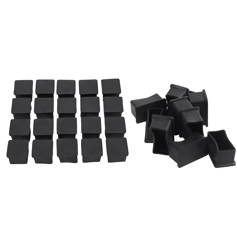 

30 Pcs Rubber Table Foot Cover:10 Pcs Furniture Leg Protectors 25X50Mm & 20 Pcs Square Chair Protectors 25Mm X 25Mm