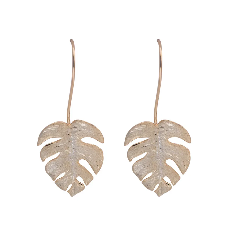 925 стерлингового серебра монстера свисающие серьги для женщин в этническом стиле