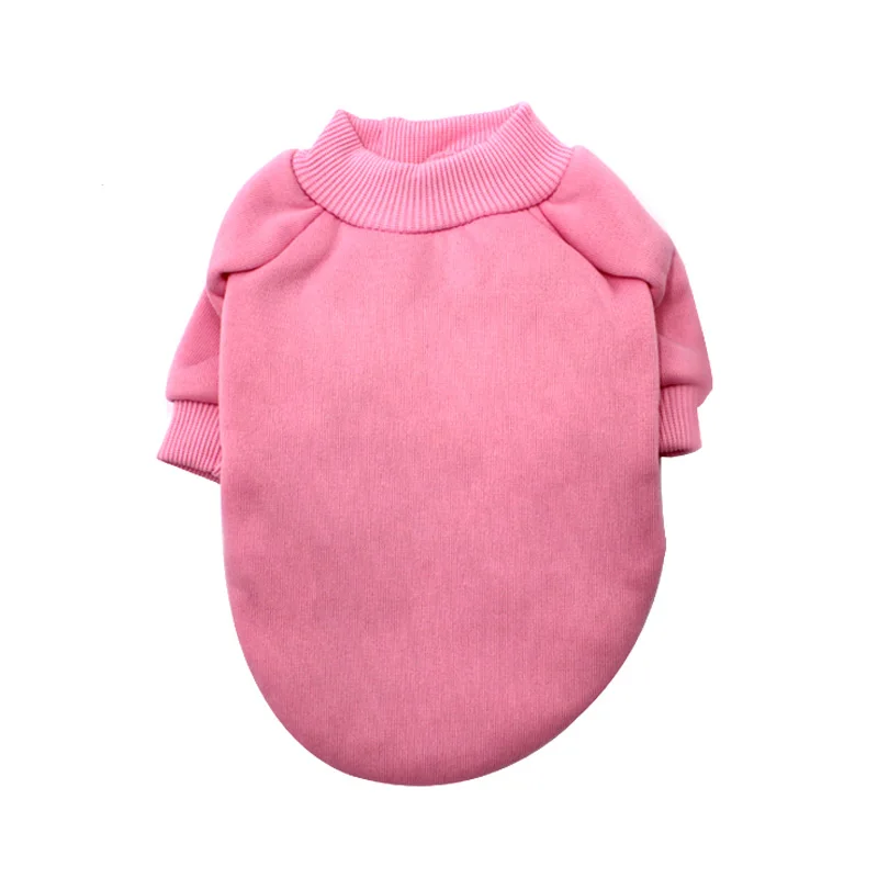 XS-2XL зима теплая одежда для собак Щенок пальто куртки мягкая Футболки для собак одноцветное Цвет щенка свитер для чихуахуа Йорки - Цвет: Solid Pink