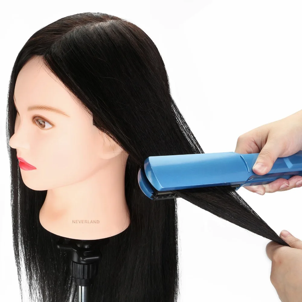 20 ''настоящие человеческие волосы манекен кукла черная 100% Парикмахерская