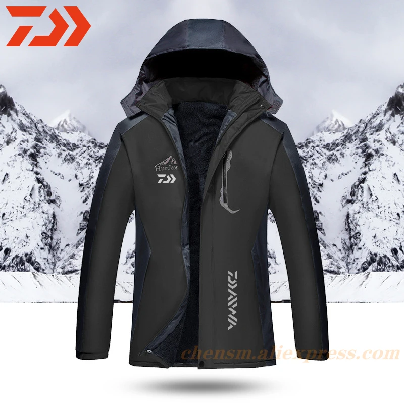 Daiwa новые рубашки для рыбалки зимняя ветрозащитная Спортивная Толстая флисовая