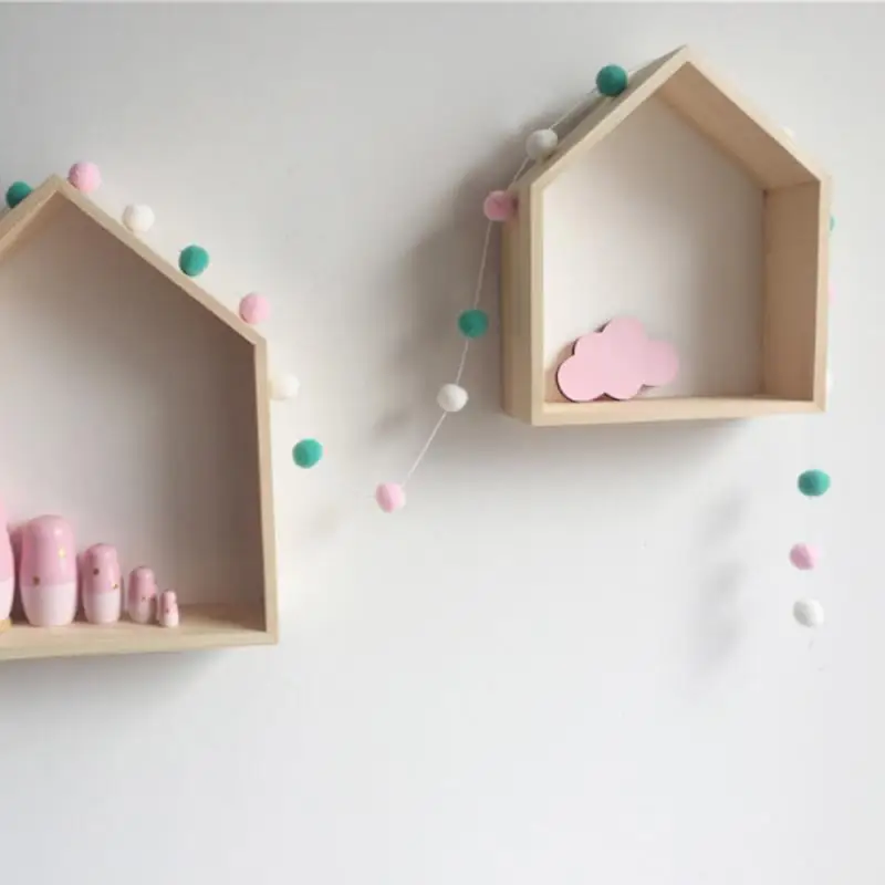 1 шт. домашняя детская девушки украшение помещения Macaron с меховыми помпонами для