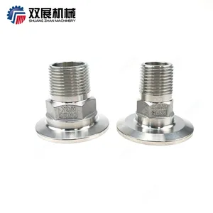 Санитарный переходник с наружной резьбой 112 дюйма, из нержавеющей стали, 304, с тройным зажимом, для пищевых продуктов