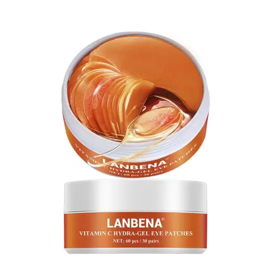 Vitamin C eye pads LANBENA гелевая маска для глаз гидрогелевые патчи под глазами маска для лица Антивозрастная Золотая коллагеновая маска для глаз тускнеющие темные круги и мешки для глаз - Цвет: Vitamin C eye pads