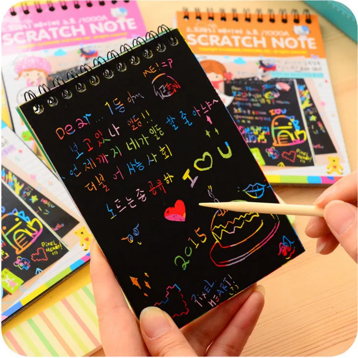 

Children's Painting Hand-painted Scratching Drawing Paper Graffiti Book Blowing Handmade DIY Craft Baby Educational Drawing Toys