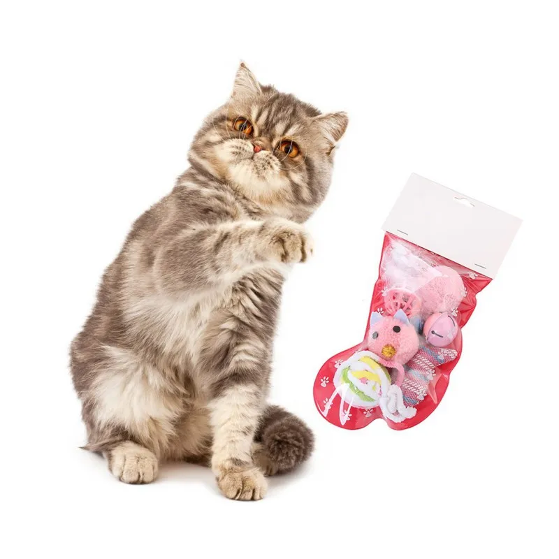 1Pcs New Christmas Cat Pet Sock Packing Toys Festive Puppy Variety Pack Toy Combination Set | Дом и сад