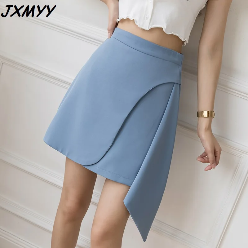 

Fashion female summer a-line skirt female 2021 net celebrity high waist slimming simple black all-match bag hip skirt JXMYY