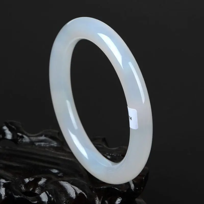 Натуральный халцедон изящный Женский Круглый браслет белый агат костюм для