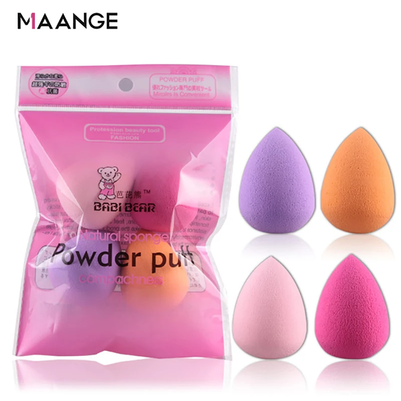 

4 Piece/pack Cosmetic Foundation Puff Soft Fenty Beauty Makeup Blender Sponges Water Drop Gourd Shape Powder Puff Face Cosmetics