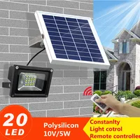 Solar Powered Lamp Remote control Solar Light 20 LED Waterproof IP65 Outdoor Fence Garden Pathway Wall Light