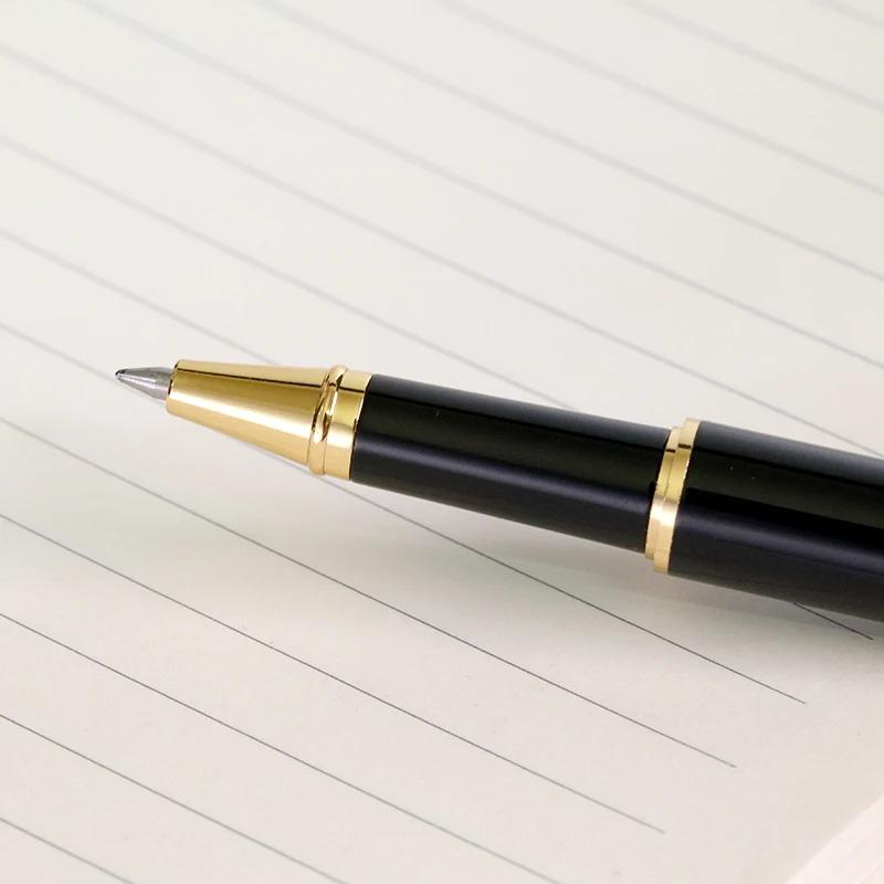 1 шт. черный роллербол Золотой зажим для ручки металлические тонкие точки 0 5 мм