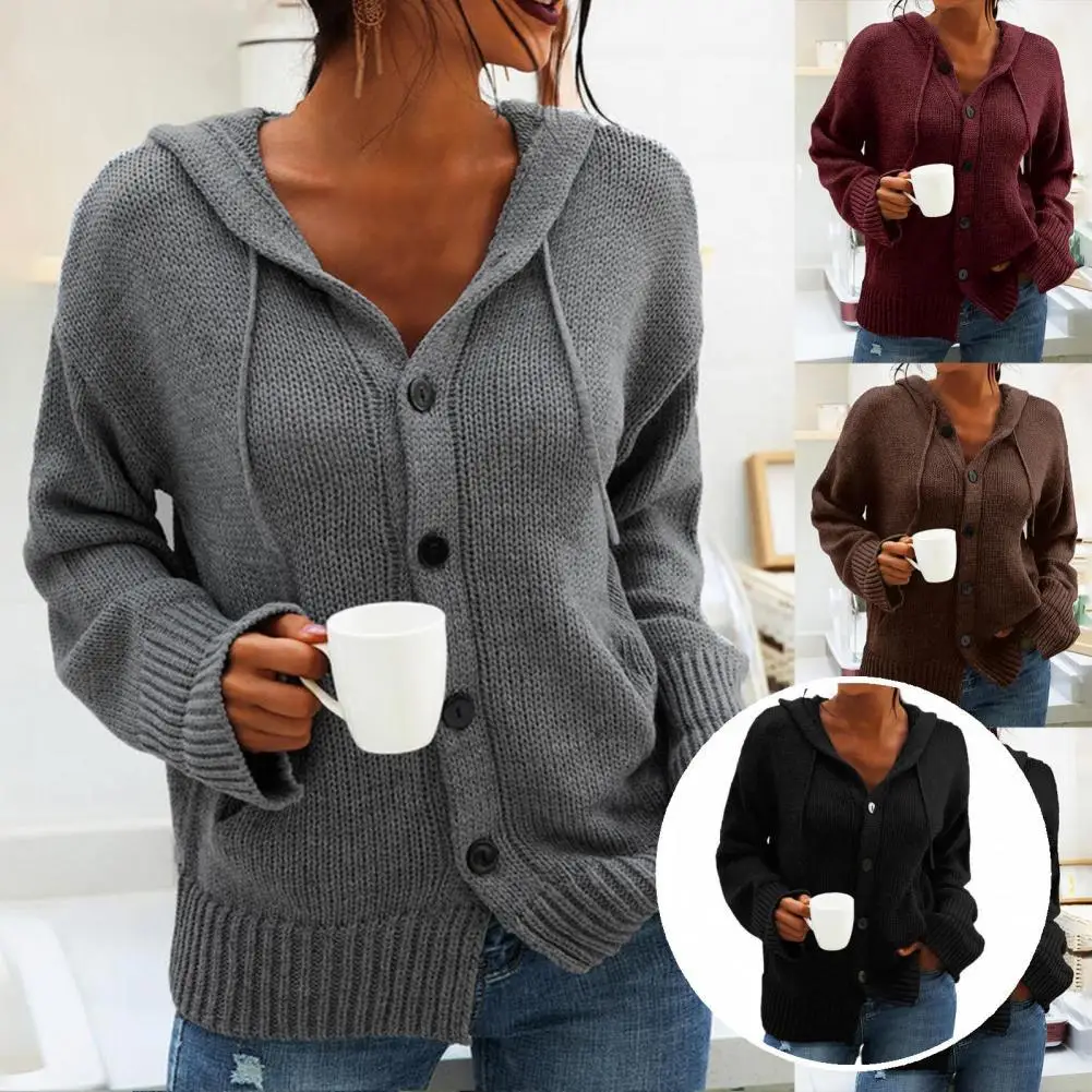 

Однотонный Вязаный Кардиган с длинным рукавом для вечеринки